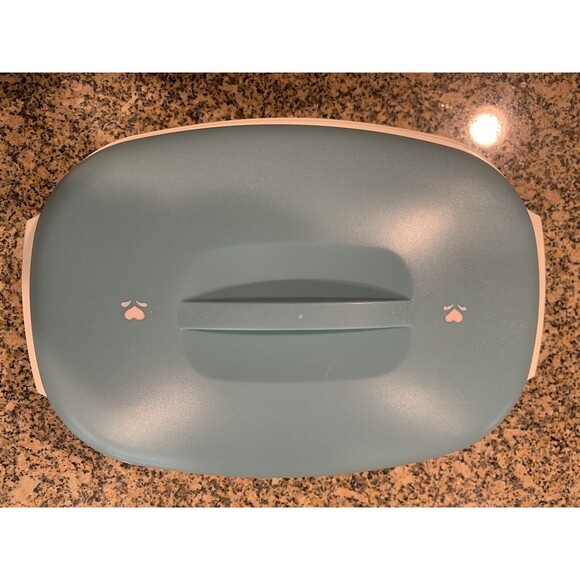 Tupperware Steamer Vintage 1273-3 Vegetable Rice Teal Turquoise Heart - Picture 1 of 4